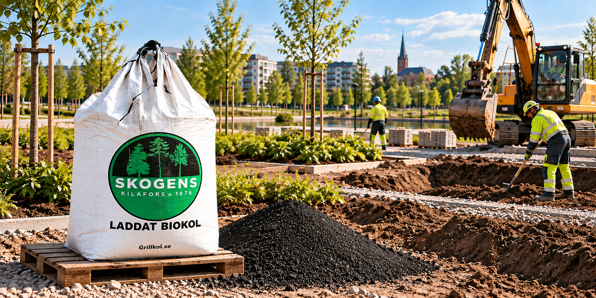 Biokol i bulk för kommuner & entreprenörer
