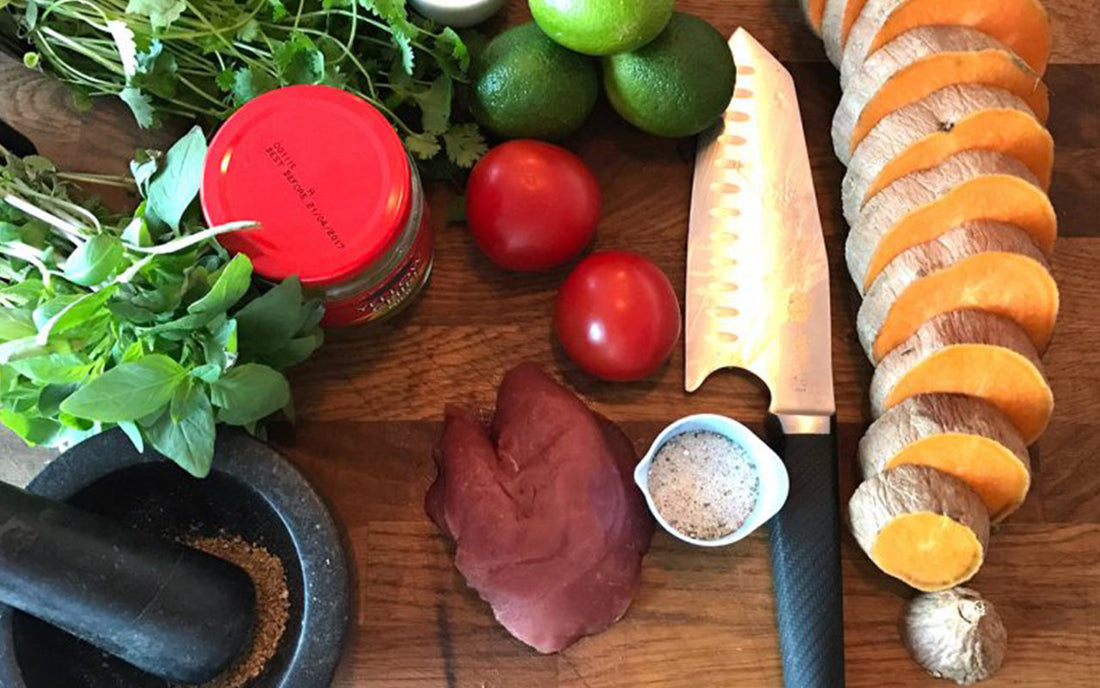 Grillad Zebrafilé med bakad sötpotatis