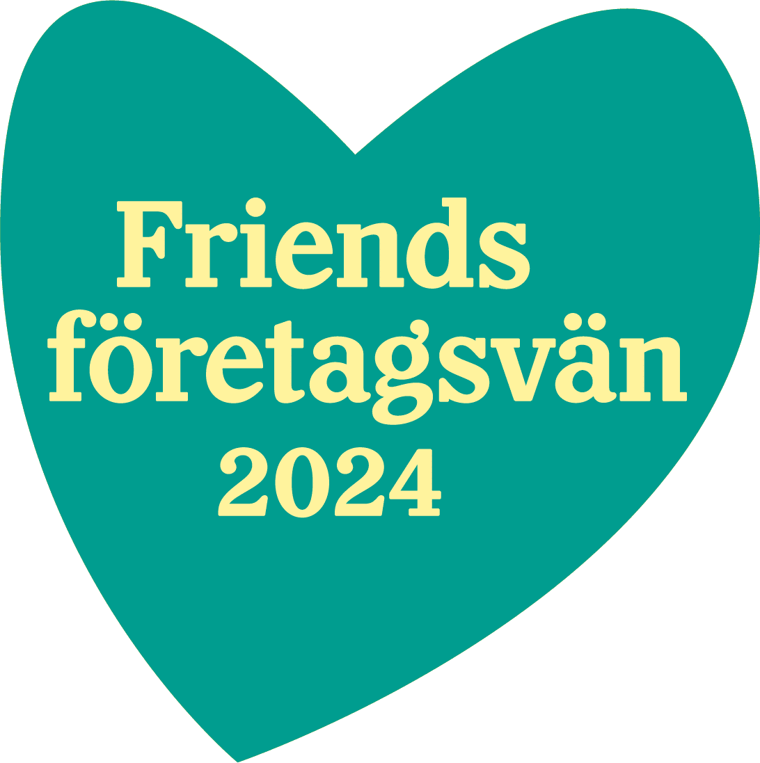 Ett hjärta som är logga för Friends företagsvän 2024.